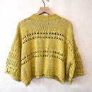 Henley Open Knit Crop Sweater-7
