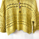 Henley Open Knit Crop Sweater-5
