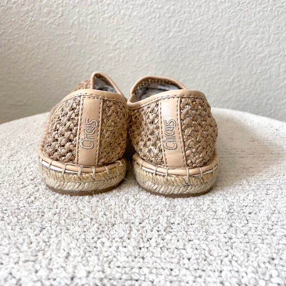 Open Knit Leather Espadrille Flats