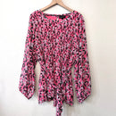 Floral Accordion Pleated Blouse-2