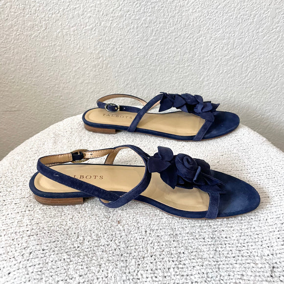 3D Floral Suede Sandals