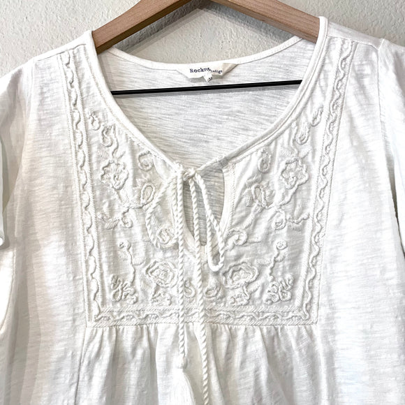 Ruffle Embroidered Top