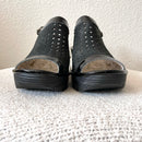 Perforated Wedge Sandals-3