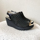 Perforated Wedge Sandals-1