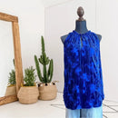 Silk Velvet Ruffle Neck Top-1
