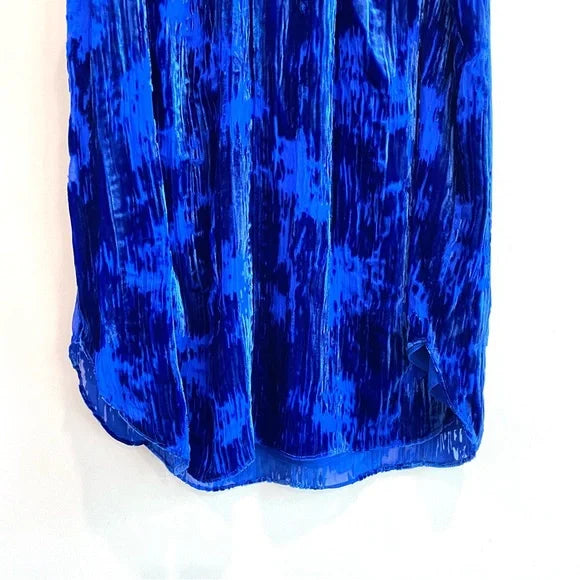 Silk Velvet Ruffle Neck Top