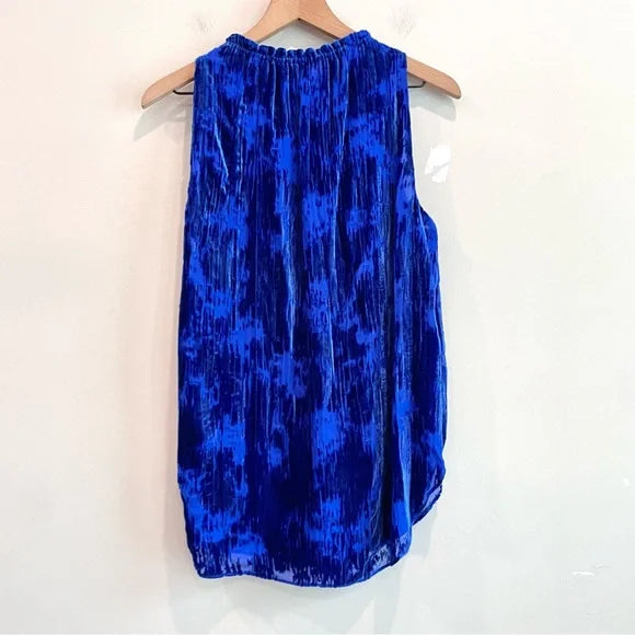 Silk Velvet Ruffle Neck Top