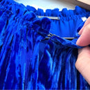 Silk Velvet Ruffle Neck Top-12