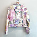 Floral Bird Print Moto Jacket-10