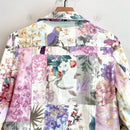 Floral Bird Print Moto Jacket-11