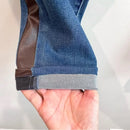 Leather Inset Skinny Jeans-4