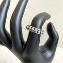 Silver Studded Turquoise Band Ring-2