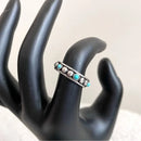 Silver Studded Turquoise Band Ring-3