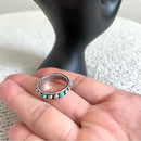 Silver Studded Turquoise Band Ring-4
