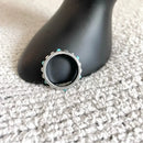 Silver Studded Turquoise Band Ring-5
