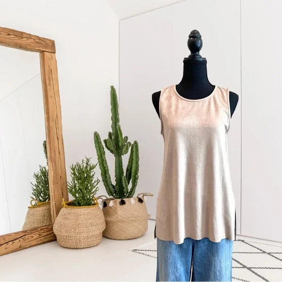 Faux Suede Sleeveless Top