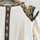 Embroidered Beaded Tassel Top-14
