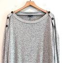 Marled Knit Button Shoulder Sweater-3