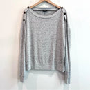 Marled Knit Button Shoulder Sweater-2