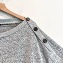 Marled Knit Button Shoulder Sweater-5
