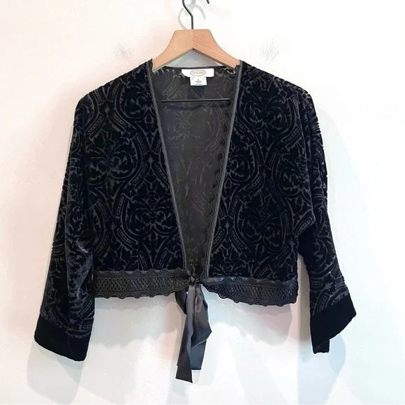 Velvet Burnout Filigree Cardigan