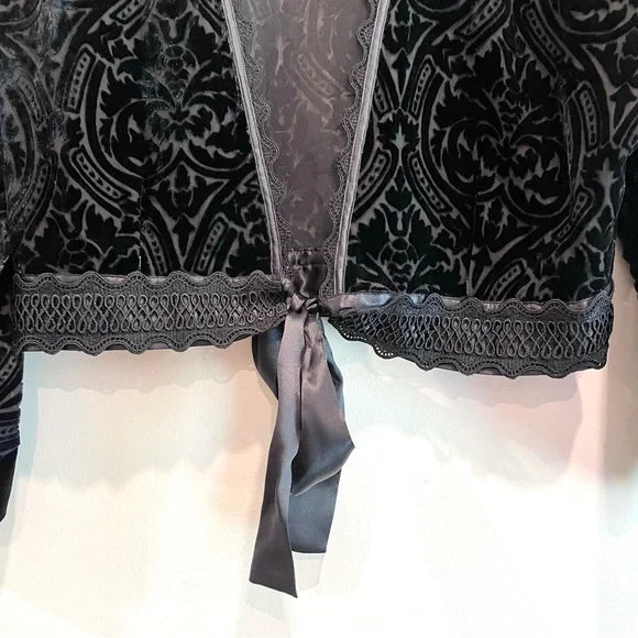 Velvet Burnout Filigree Cardigan