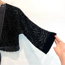 Velvet Burnout Filigree Cardigan-4