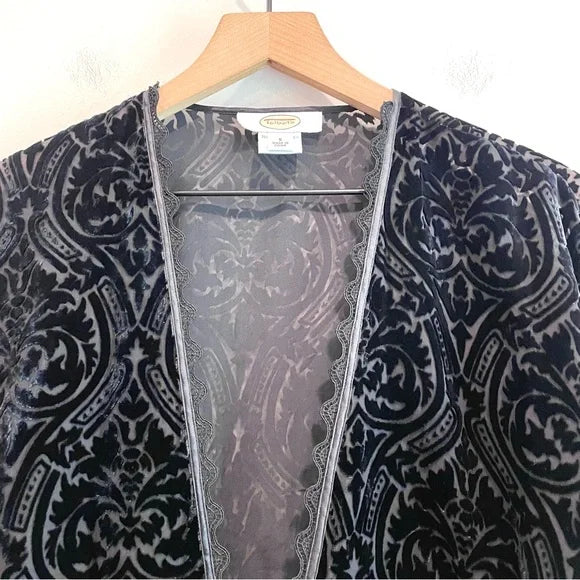 Velvet Burnout Filigree Cardigan
