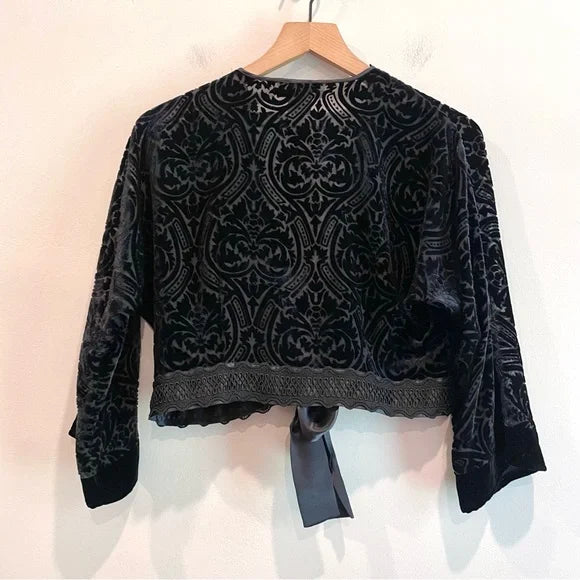 Velvet Burnout Filigree Cardigan