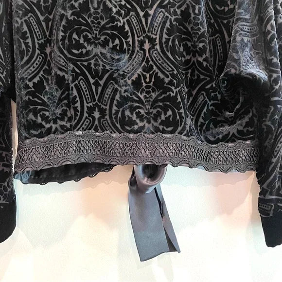 Velvet Burnout Filigree Cardigan