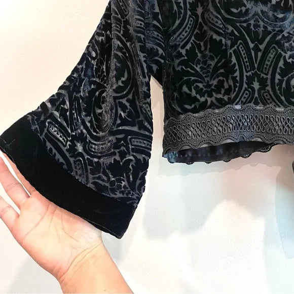 Velvet Burnout Filigree Cardigan