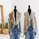 Faux Fur Floral Reversible Vest Jacket-1