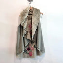 Faux Fur Floral Reversible Vest Jacket-12
