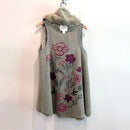 Faux Fur Floral Reversible Vest Jacket-13