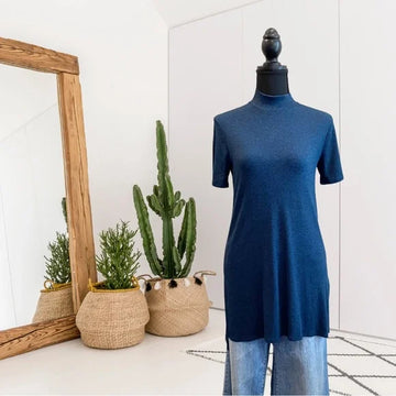 Mock Neck Tunic Top