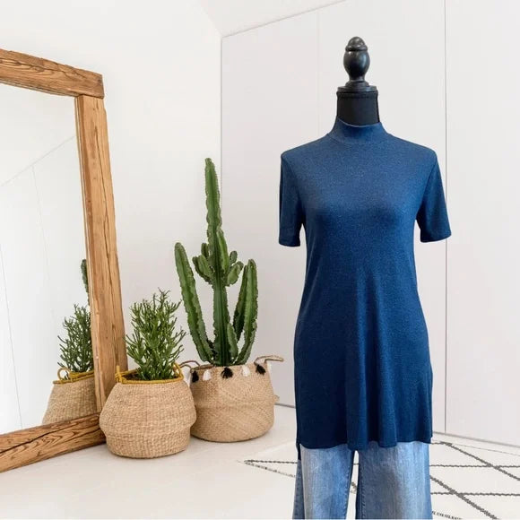 Mock Neck Tunic Top