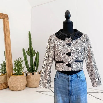 Paisley Embroidered Blazer Jacket