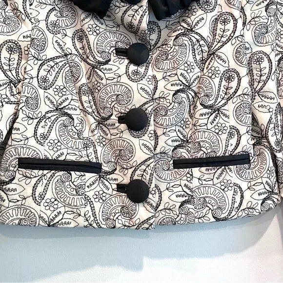 Paisley Embroidered Blazer Jacket
