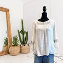Embroidered Swiss Dot Knit Top-1