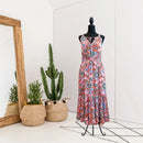 Floral Leaf Ruffle Hem Dress-1