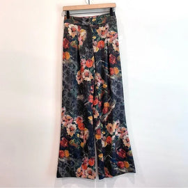 Floral Wide Leg High Rise Pants