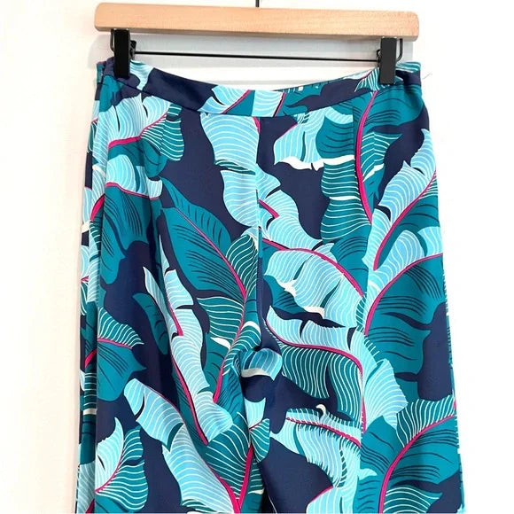 Silk Tropical Leaf Pants