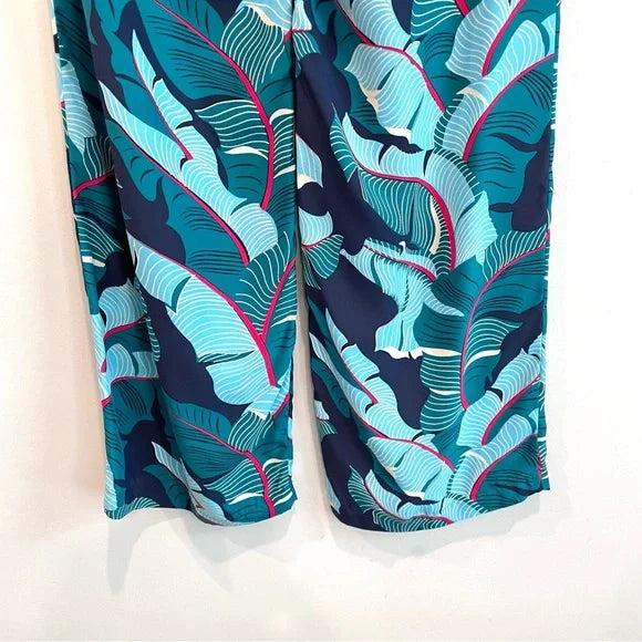 Silk Tropical Leaf Pants