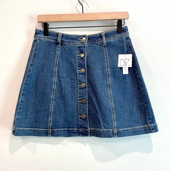 Button Down Jean Skirt