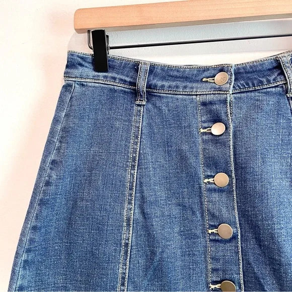 Button Down Jean Skirt