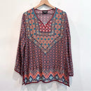 Geometric V-Neck Top-2