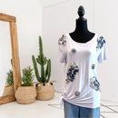 Appliqué Beaded Side Tie Tee-1