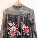 Silk Camo Embroidered Velvet Top-8