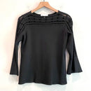 Bell Sleeve Neck Cut Out Sweater-2