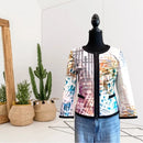 Abstract Zip Front Blazer-1